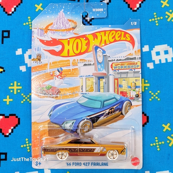 Hot Wheels Winter Series '66 Ford 427 Fairlane W3099 1/5 NOC 1:64 - Picture 1 of 6